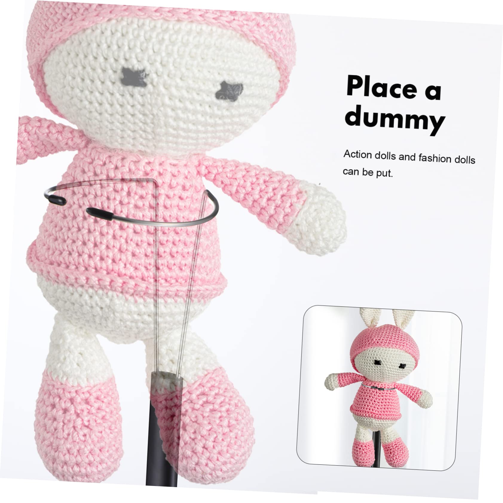 Toyvian Regulowany Stojak na Lalki 2 szt Czarny 45 cm Plastik Stal Nierdzewna