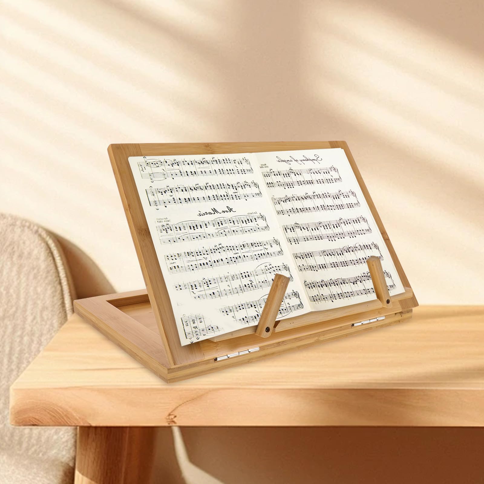 Toddmomy Musikständer Tisch Notenständer mit Tragbarem Design Einfach Montierbar für Musiker Unterwegs Stabil und Kompakt