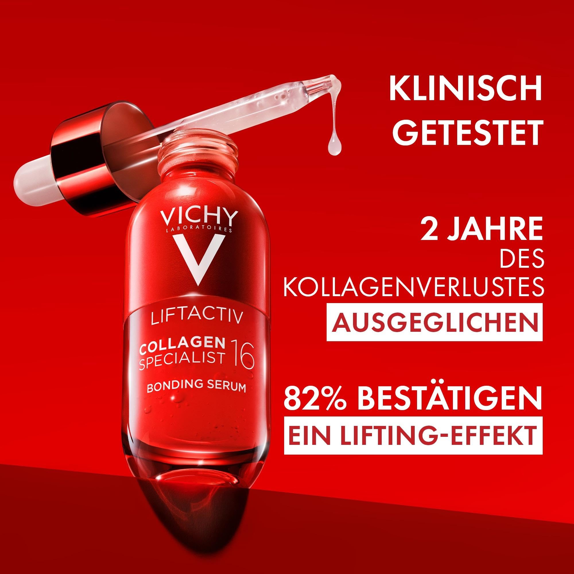 Vichy Liftactiv Collagen Specialist 16 Anti-Aging Bonding Serum, 30 ml | Für normale bis empfindliche Haut, Anti-Aging wirkung Serum, mit innovativer Co-Bonding-Technologie, Mit Kollagen-Peptiden