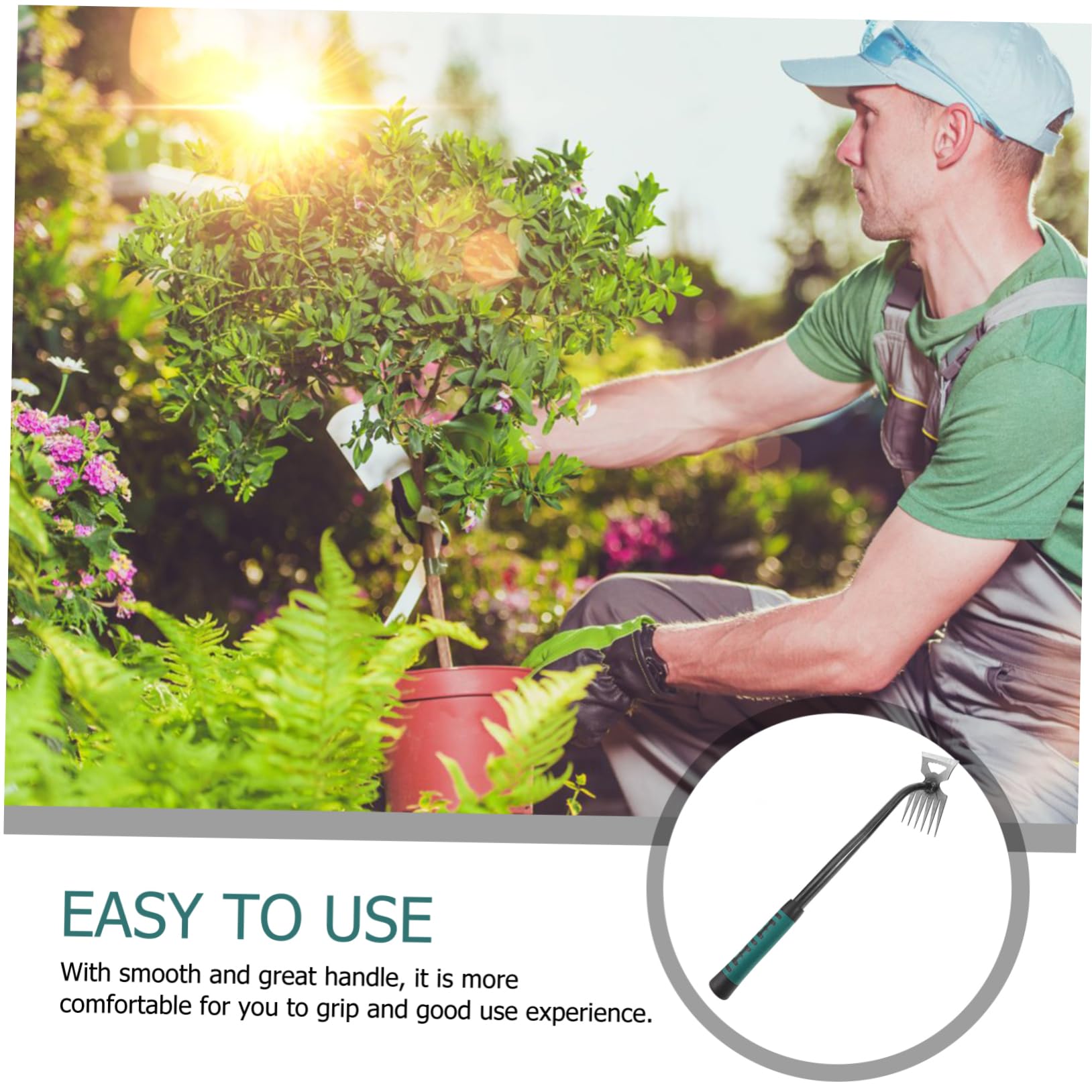 Toddmomy 2pezzi Attrezzo per Giardinaggio Ergonomico Acciaio Estirpatore Manuale per Erbacce per Prati e Parchi Pubblici Rimozione delle Radici e Comfort Uso