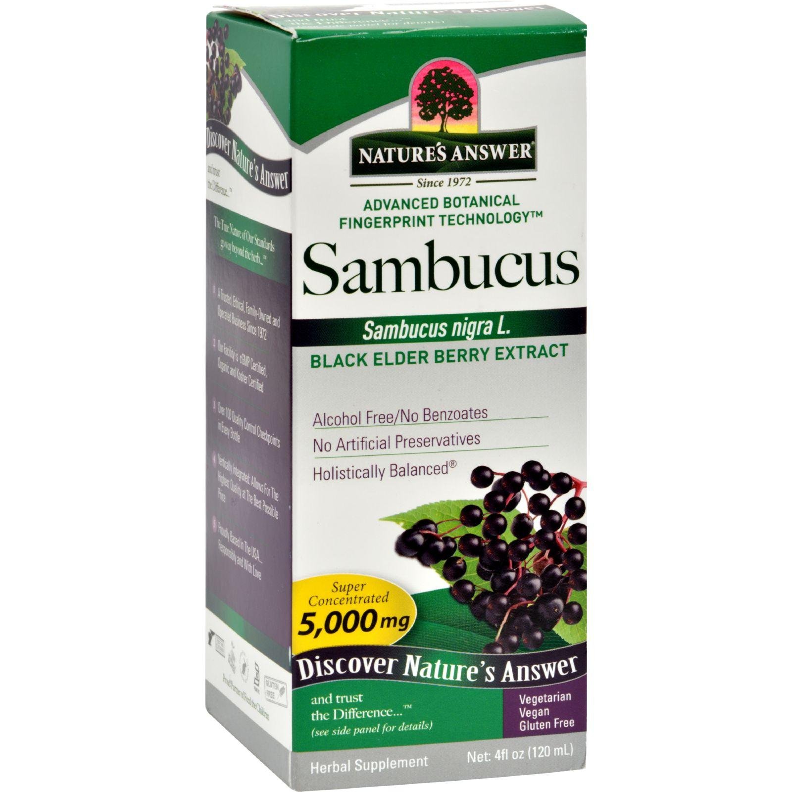 Nature's Answer Sambucus Black Elder Berry Extract Original 4 Ounce