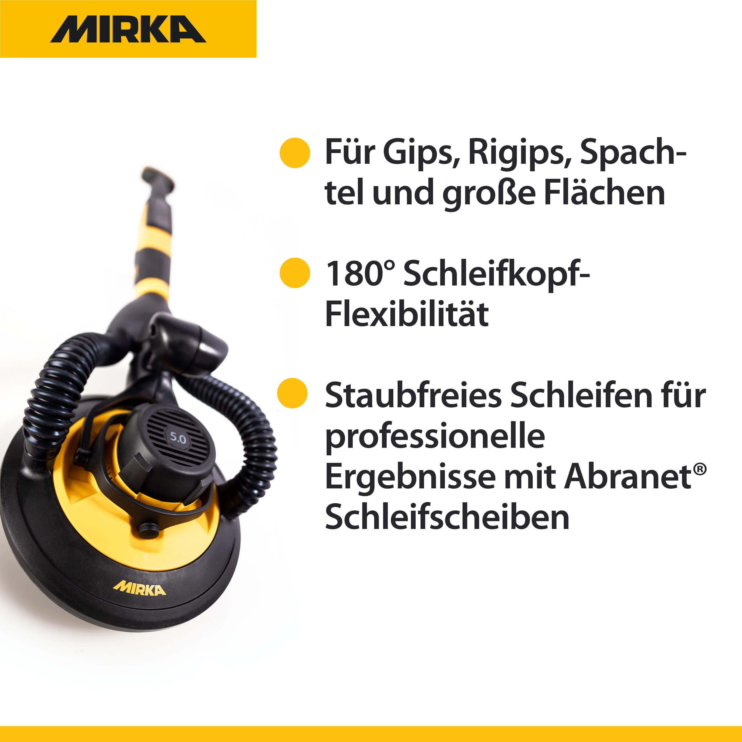 Mirka Exzenterschleifer LEROS 950CV Ø 225 mm Wand- und Deckenschleifer