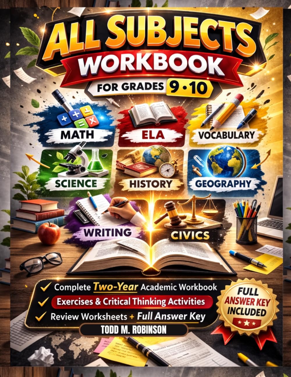 All Subjects Workbook for Grades 9-10: A complete two-year academic workbook covering all core subjects with exercises, critical thinking activities, ... Grades 9 and 10 (High School Workbook Series)