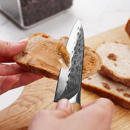 Miniatura 8 de hecef Cuchillo Santoku de Damasco de 7 pulgadas, cuchillo de chef japonés profesional para el hogar, cocina, restaurante, cuchillo ultra afilado de