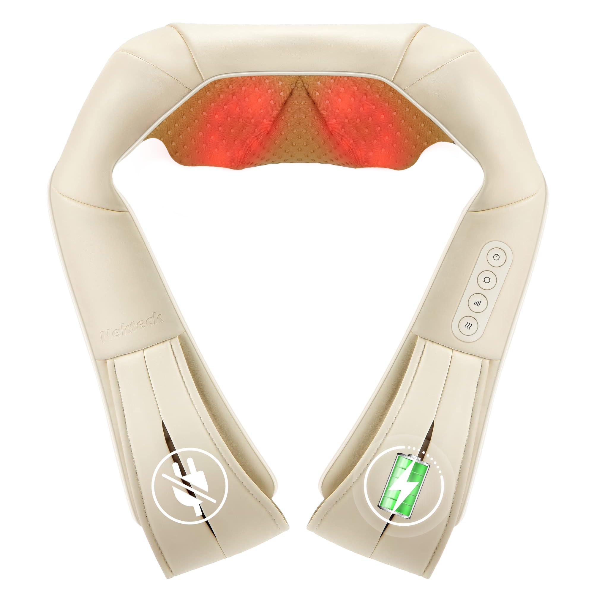 Nekteck Cordless Neck Back Massager with Heat