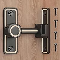 Vista 6 de Pestillo de Privacidad para Puerta de Granero, Cerradura Corredera de 90°/180°, Aleación de Zinc, Montaje con Adhesivo o Tornillos