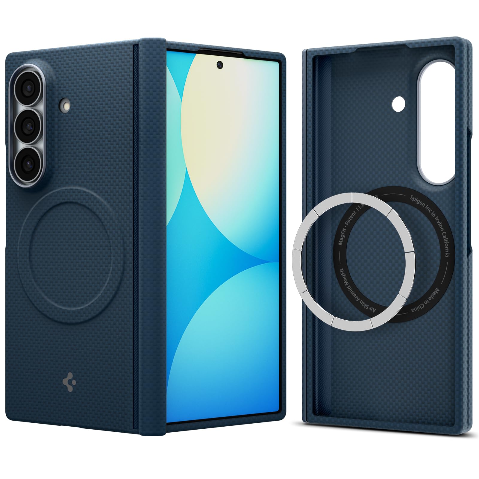 Spigen AirSkin Aramid MagFit Coque pour Samsung Galaxy Z Fold 8 Ultra -Bleu