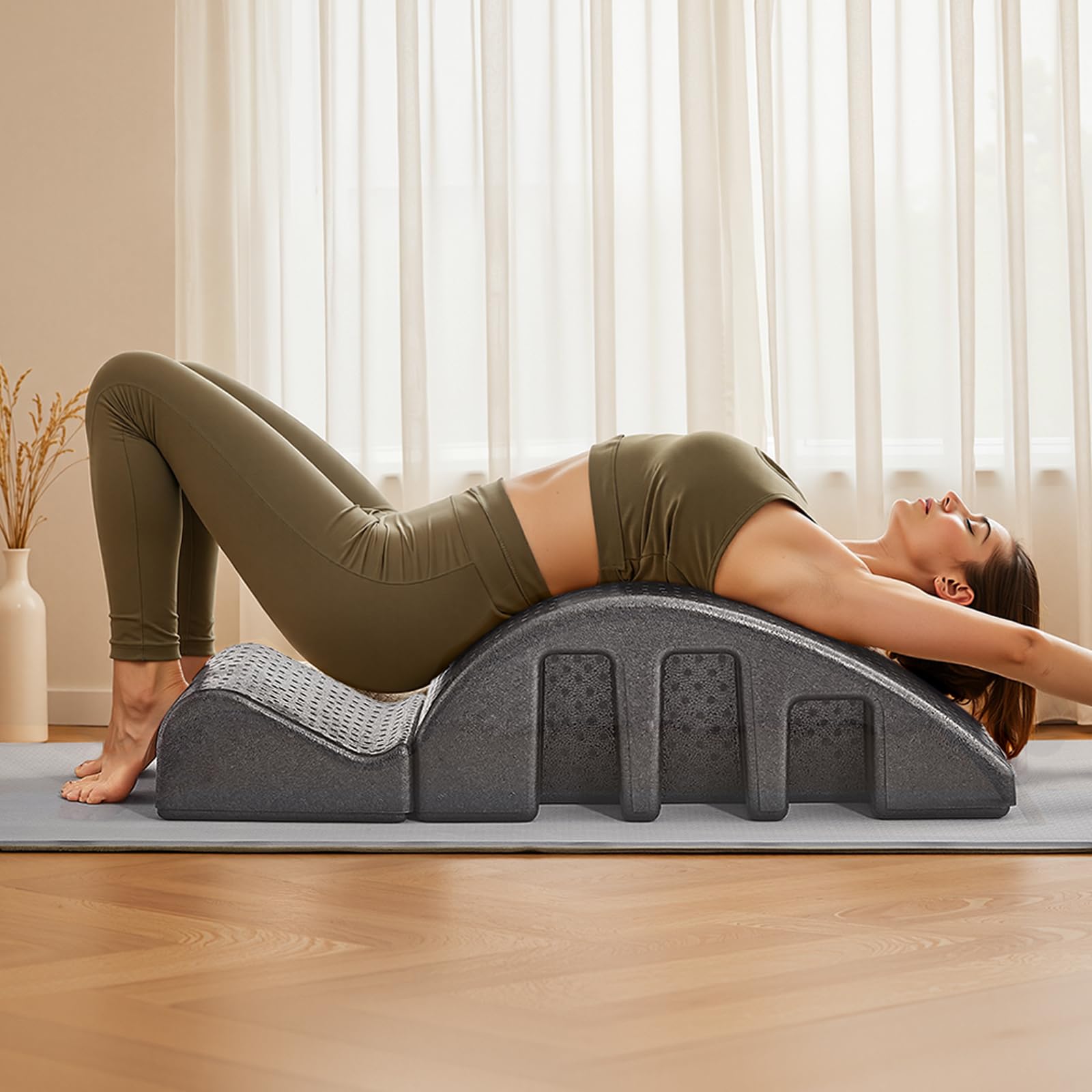 VEVOR Pilates Wirbelsäulenkorrektor Yoga Zubehör für Heim-Fitnessstudio, Fitness-Trainingsgerät aus Schaumstoff, gekrümmtes Fitness-Körpertrainingsgerät, für Wirbelsäulenübungen Gleichgewicht