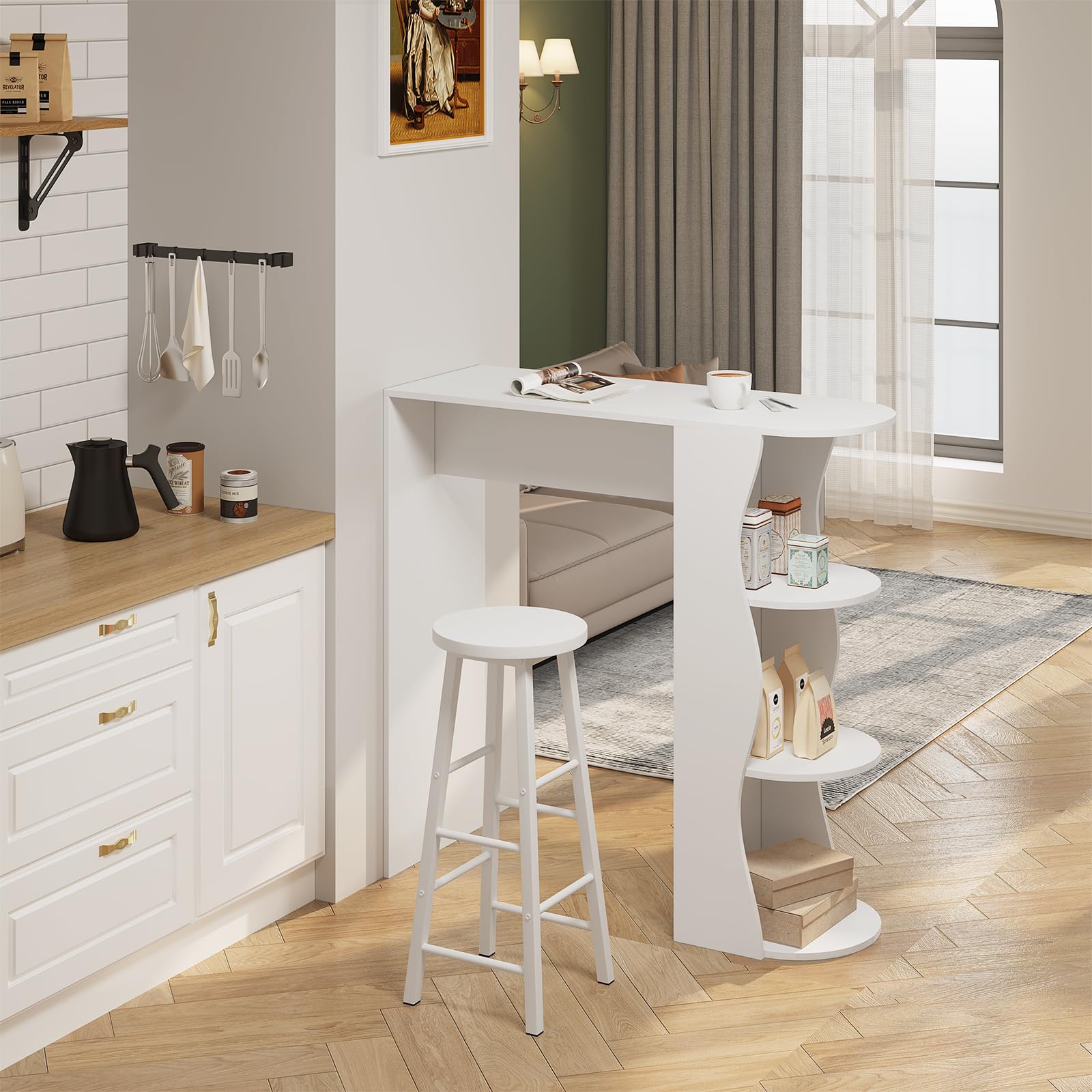 Sgabello da bar moderno x1 in velluto crema con motivo trapuntato e base a tromba in metallo cromato 10_0005657 | Leroy Merlin