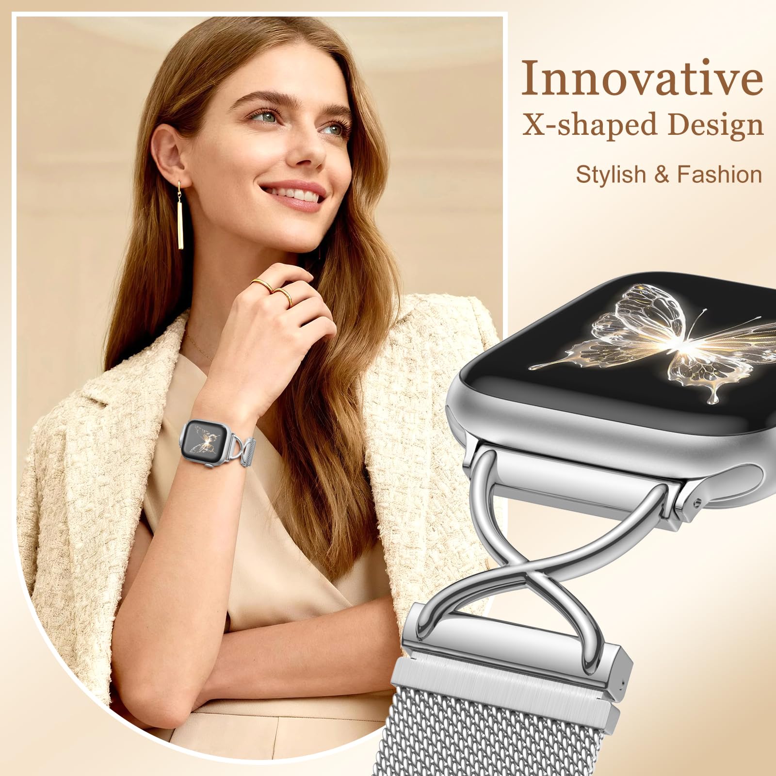 Cinturino magnetico Apple Watch 40-49 mm Acciaio Inossidabile - Dettaglio