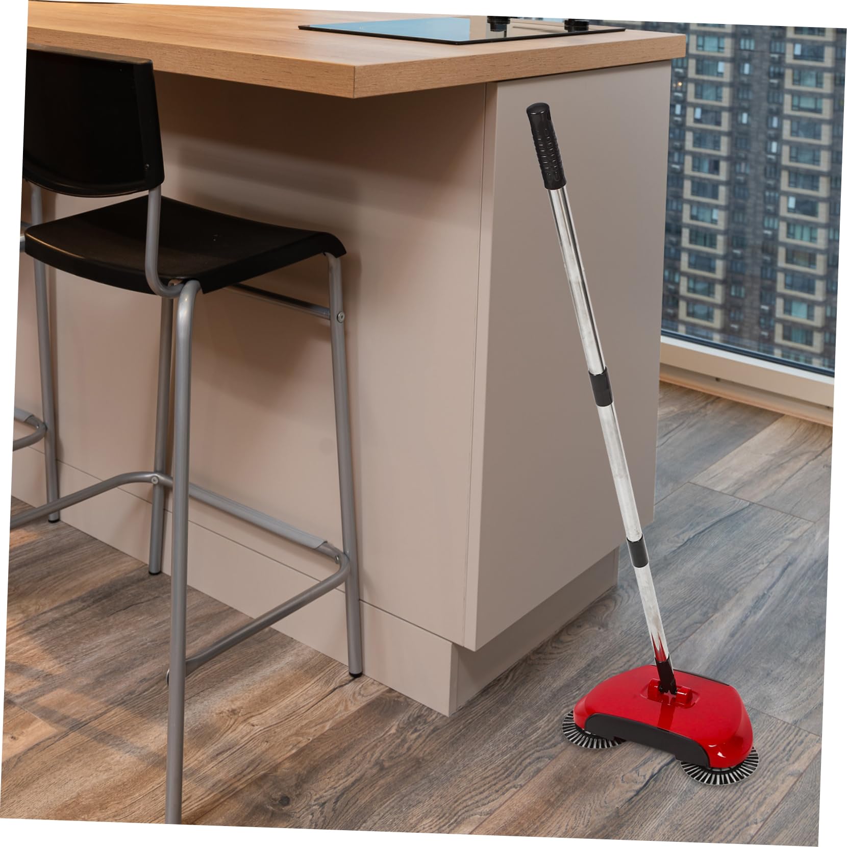 Bodenkehrmaschine 3-in-1 mit Verstellbarem Griff und 360-grad Drehung