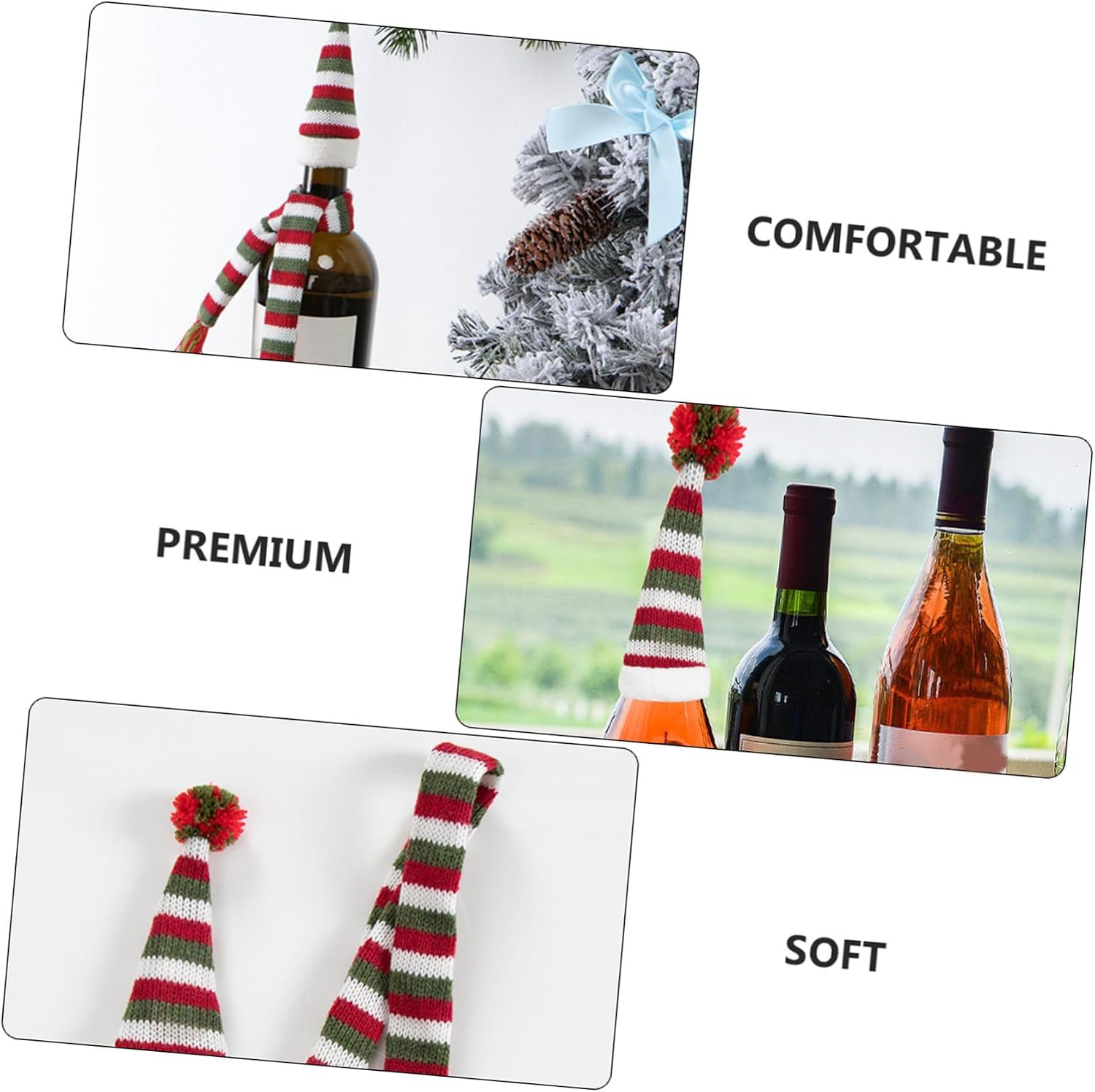 Xmas Wine Bottle Adorn Bottle Hat Lovely Decoration for Party