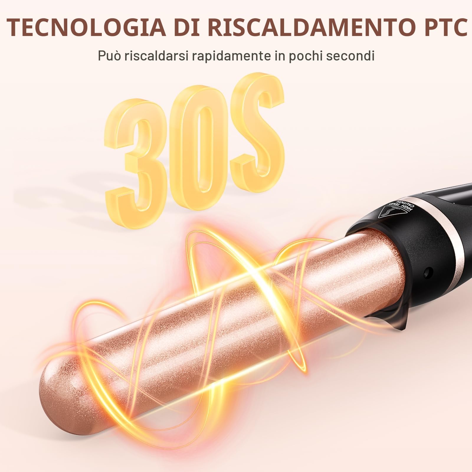 Ferro Arricciacapelli 5 in 1 Set Arricciacapelli Ceramica con Temperatura Regolabile 80°C - 230°C e Display LCD Piastra Onde per Capelli con 9-32mm Ferri di Diverso e Spegnimento Automatico