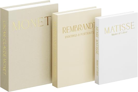BuyCard 3Pcs Decorative Books for Home Decor, Stack Fake Books for Decoration with Hidden Storage, Aesthetic Linen Faux Books for Modern Home Decoration on Coffee Table, Bookshelf or Mantel Decor