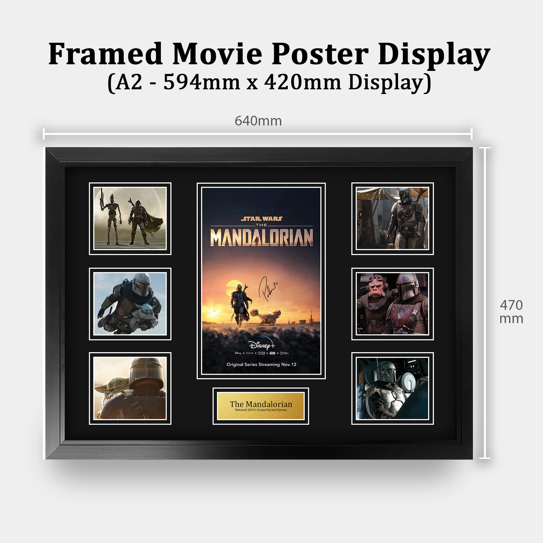 HWC Trading Geschenke Geducktes Signiertes Autogramm Fotodisplay Montagedisplay für Fans von Fernsehshows - A2 Gerahmt (ID-006529)