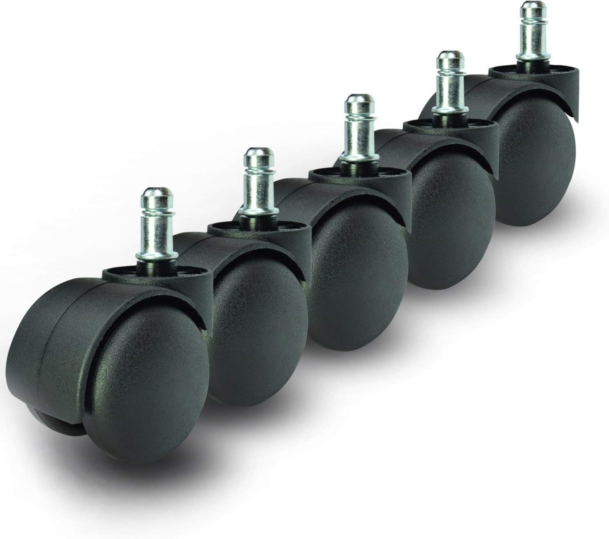 SELTOS® - Nylon ABS Material Heavy Duty Pin Type Caster, pin Type Wheels- Set of 5 Pieces Black Load carrying capacity up to 250 Kgs