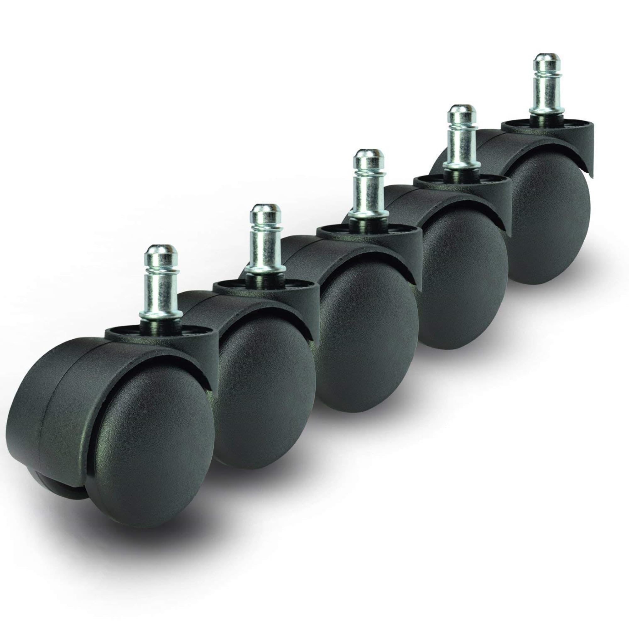 SELTOS Heavy Duty Pin Type Nylon Office Chair Wheels - Set of 5 Black Casters with 250 kg Load Capacity - Enhance Chair Mobility! (kursee ke pahiye) (कुर्सी के पहिये)