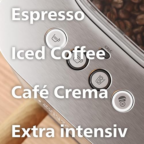 Philips Baristina Machine à espresso, cafetière à grain Métal + Porte-filtre Bois de Frêne, 16 bars, Nettoyage facile, Compacte, Espresso, Lungo, Café glacé (BAR500/00) - 9