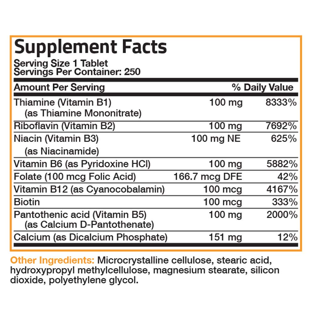Bronson Vitamin B 100 Complex High Potency Sustained Release (Vitamin