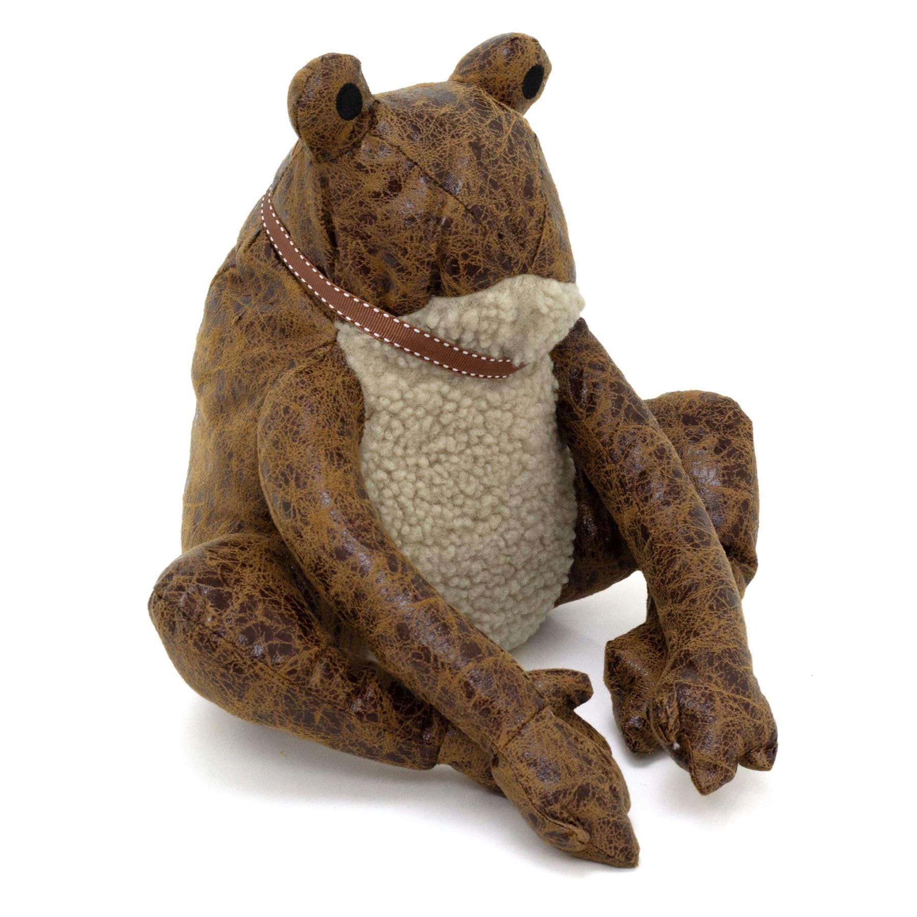 Carousel Home Brown Tad Frog Doorstop | Faux Leather Toad Door Stop | Novelty Animal Door Stopper 1.5Kg - 24Cm
