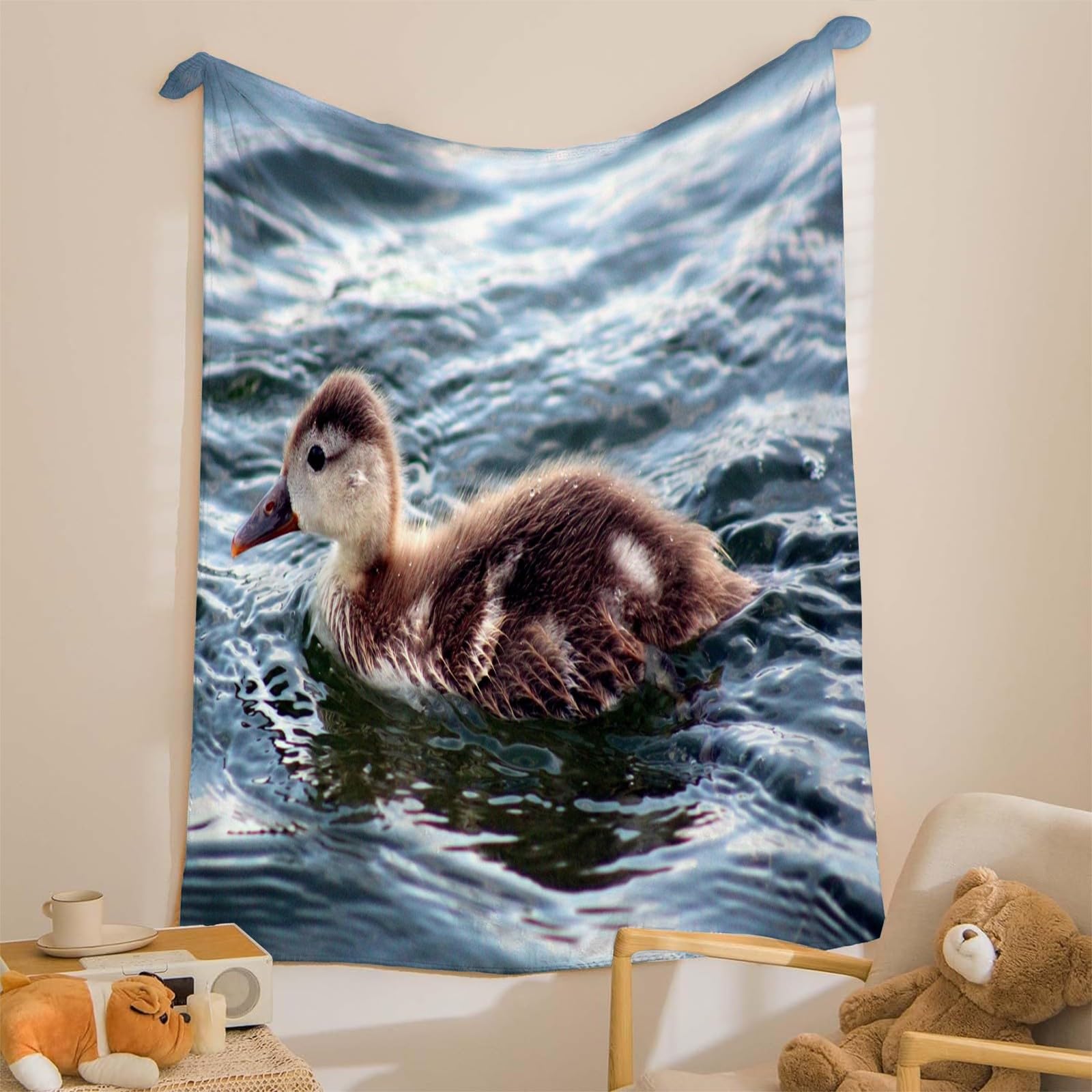 Koc rzeczny Kaczątko Kaczątko Koc Łóżko Pojedyncze Ciepło Miękkie Koce Sofa Puszysty Flanelowy 180 x 200 cm na wszystkie pory roku