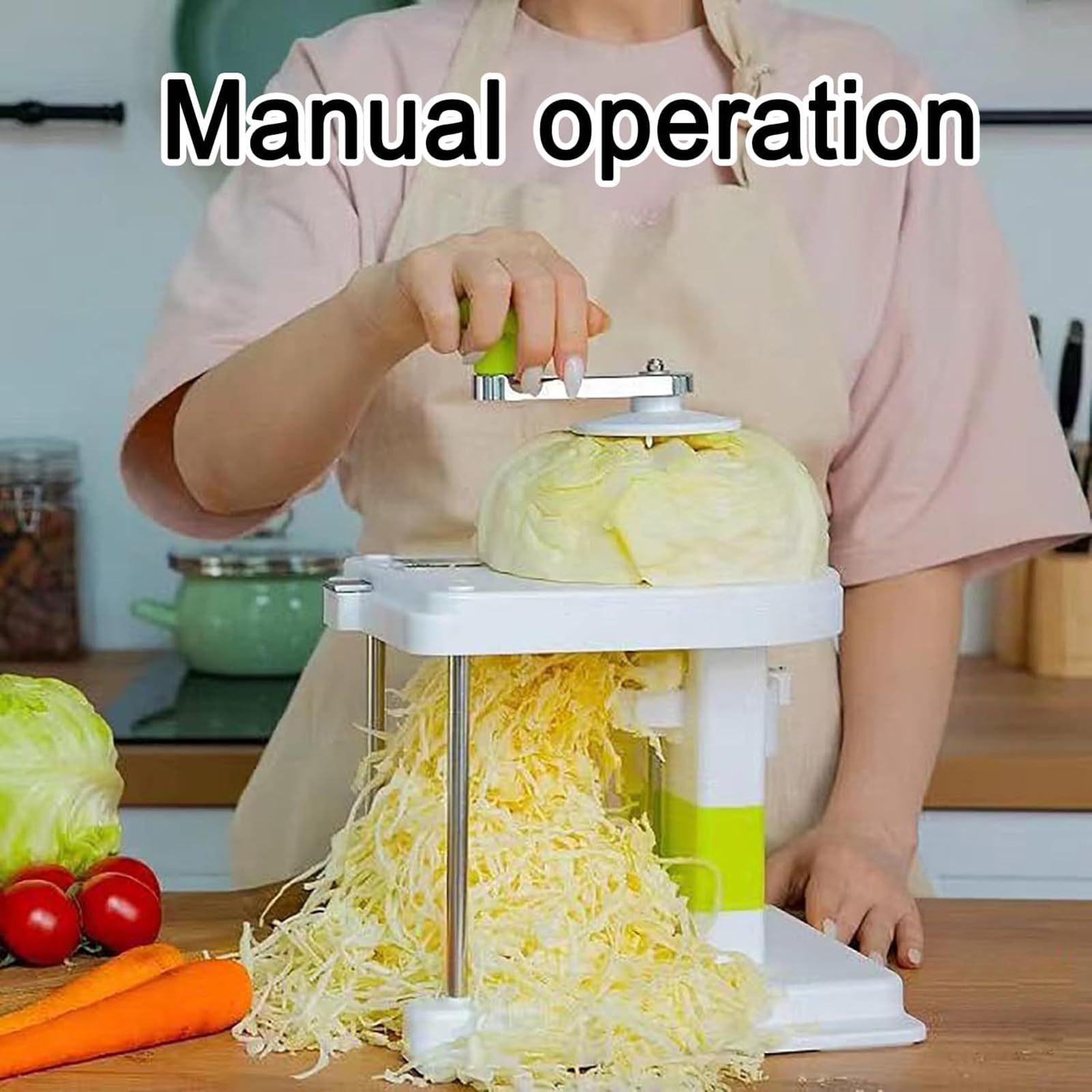 Máquina cortadora de repollo, trituradora multifuncional con 3 cuchillas de acero inoxidable para preparación de ensalada y ensalada de col, ideal para uso en cocina y restaurante