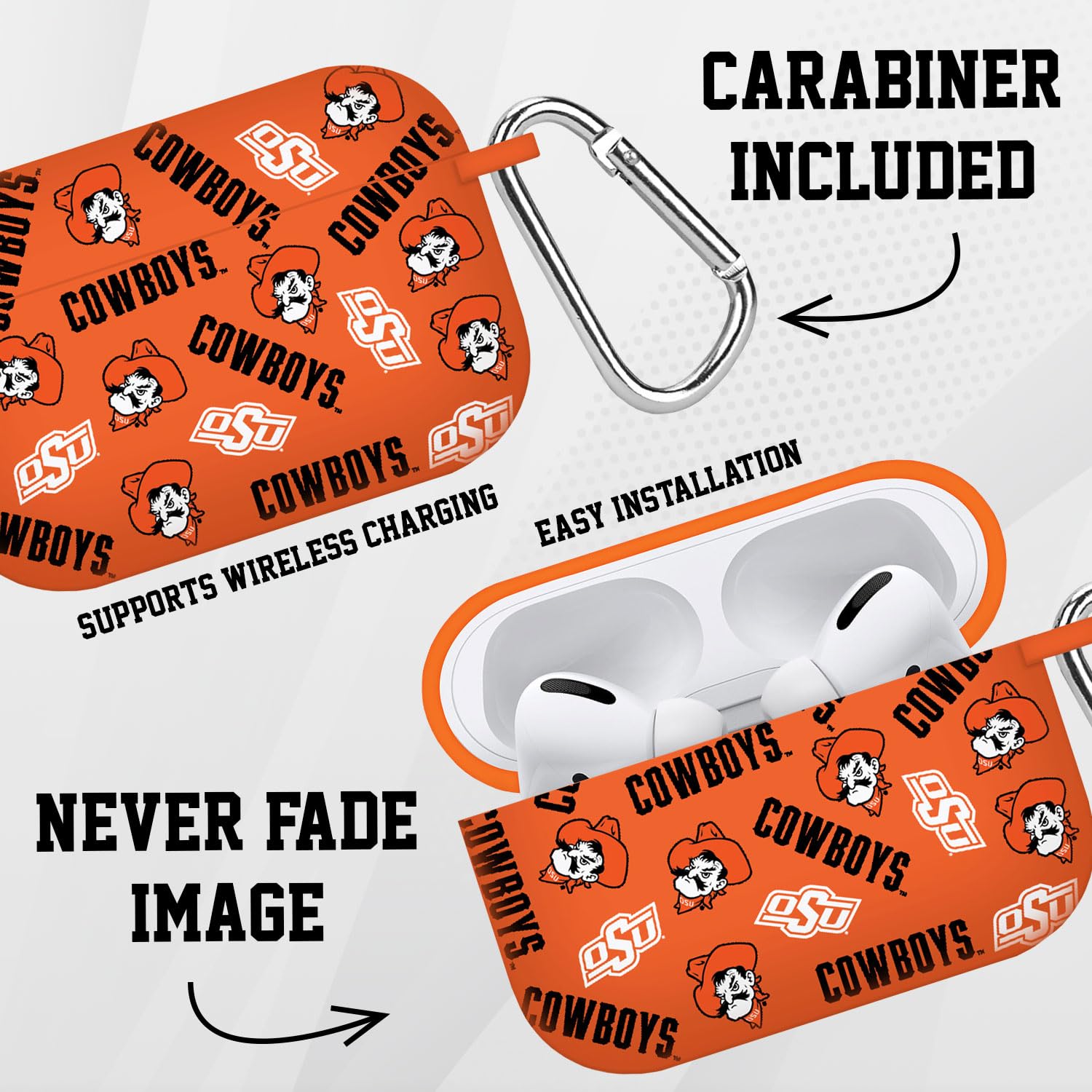 AFFINITY BANDS Oklahoma State Cowboys HD Case Cover Compatible with Apple AirPods Pro (Random)