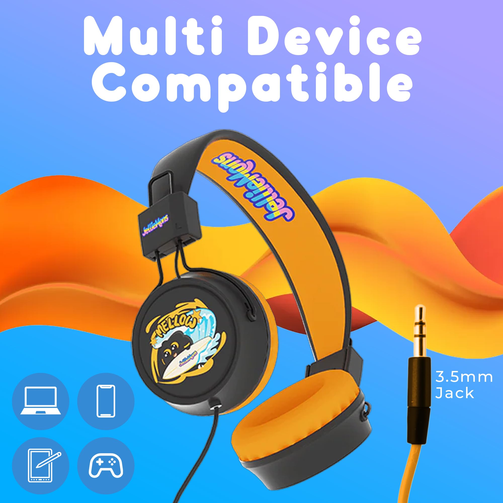 Booma Beats Casque filaire pour enfants, prise 3,5 mm (bleu)