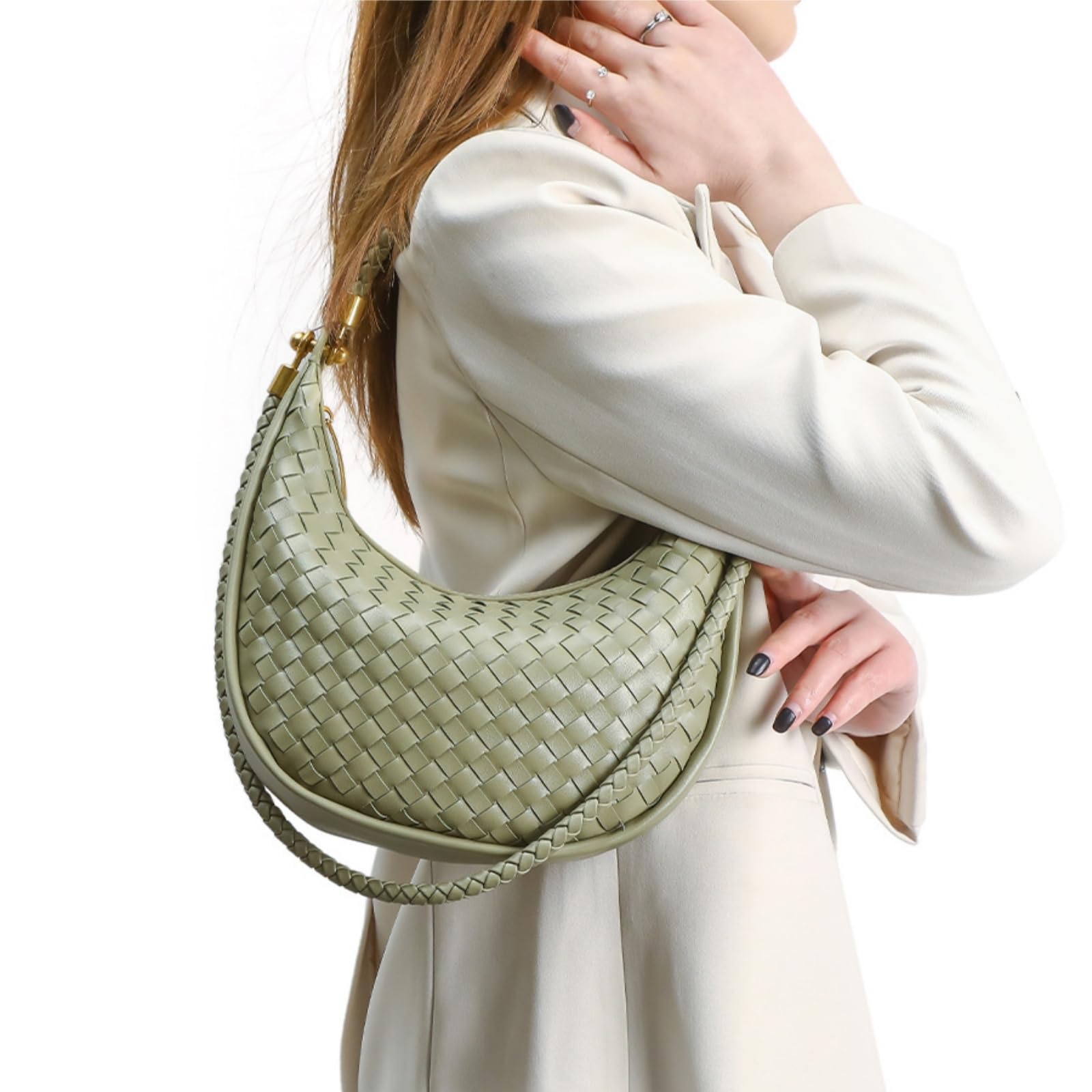 Borsa Donna Donne Pu Tessuto Hobo Borsa, Traccia Crossbody per Il Viaggio di Festa Nozze Lavoro Quotidiano Shopping