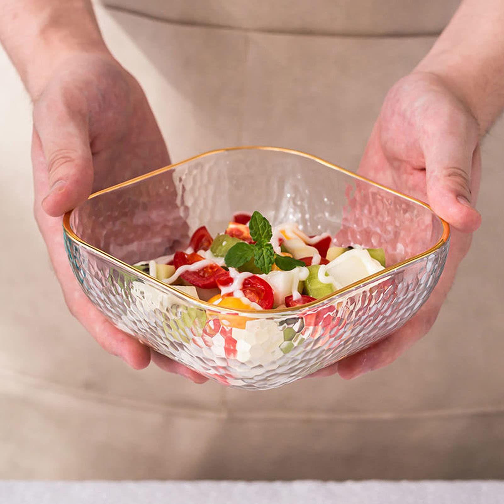 Los tazones de Vidrio de Vidrio setn Cuencos de Ensalada apilables claros de la Ensalada de pozos de Fruta de la Fruta del Postre de la Fruta de la Sopa.