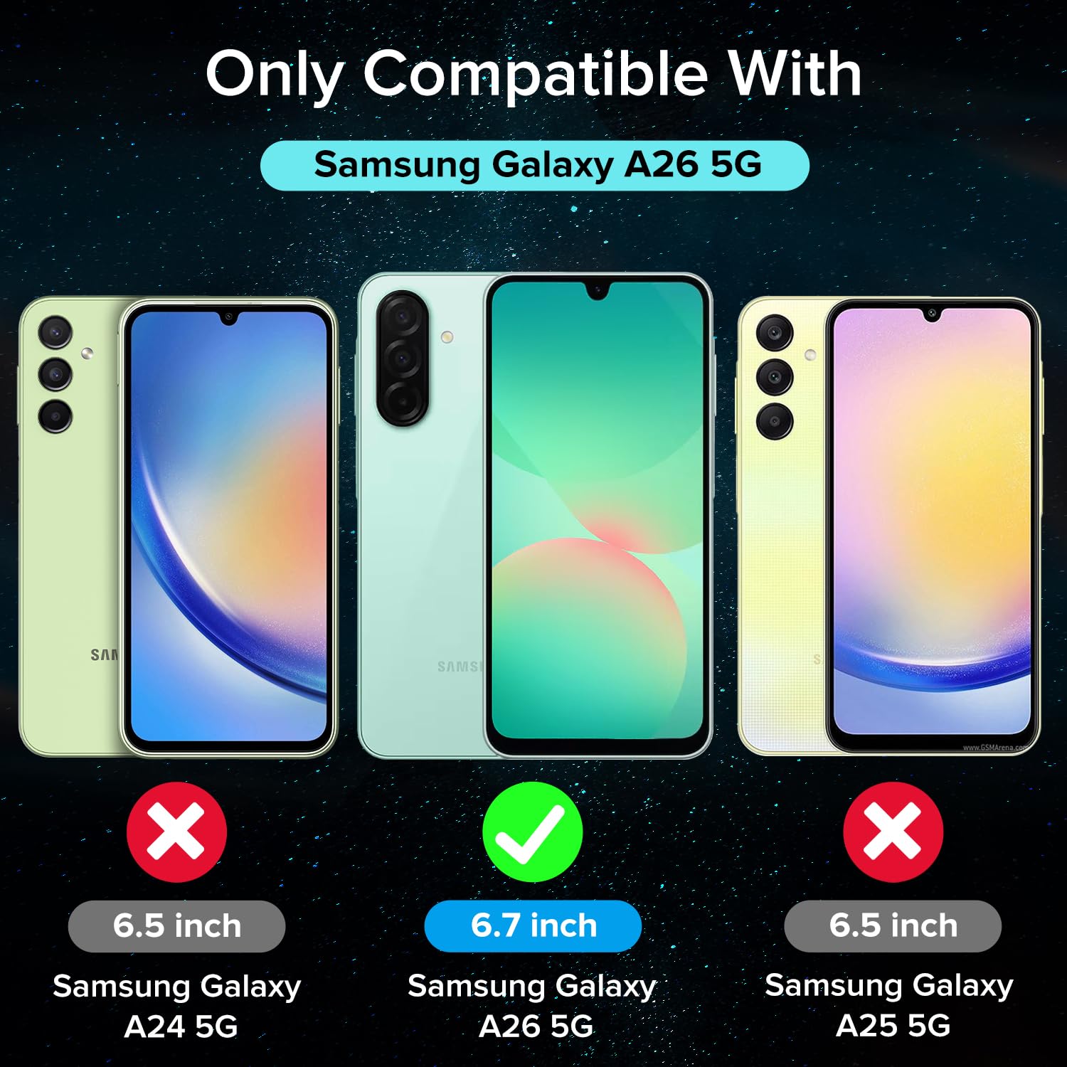 iVoler Pellicola Vetro Temperato per Samsung Galaxy A26 5G, con Strumenti di Installazione, Pellicola Protettiva Anti Graffio, Durezza 9H, HD Trasparente, Senza Bolle, 2 Pezzi