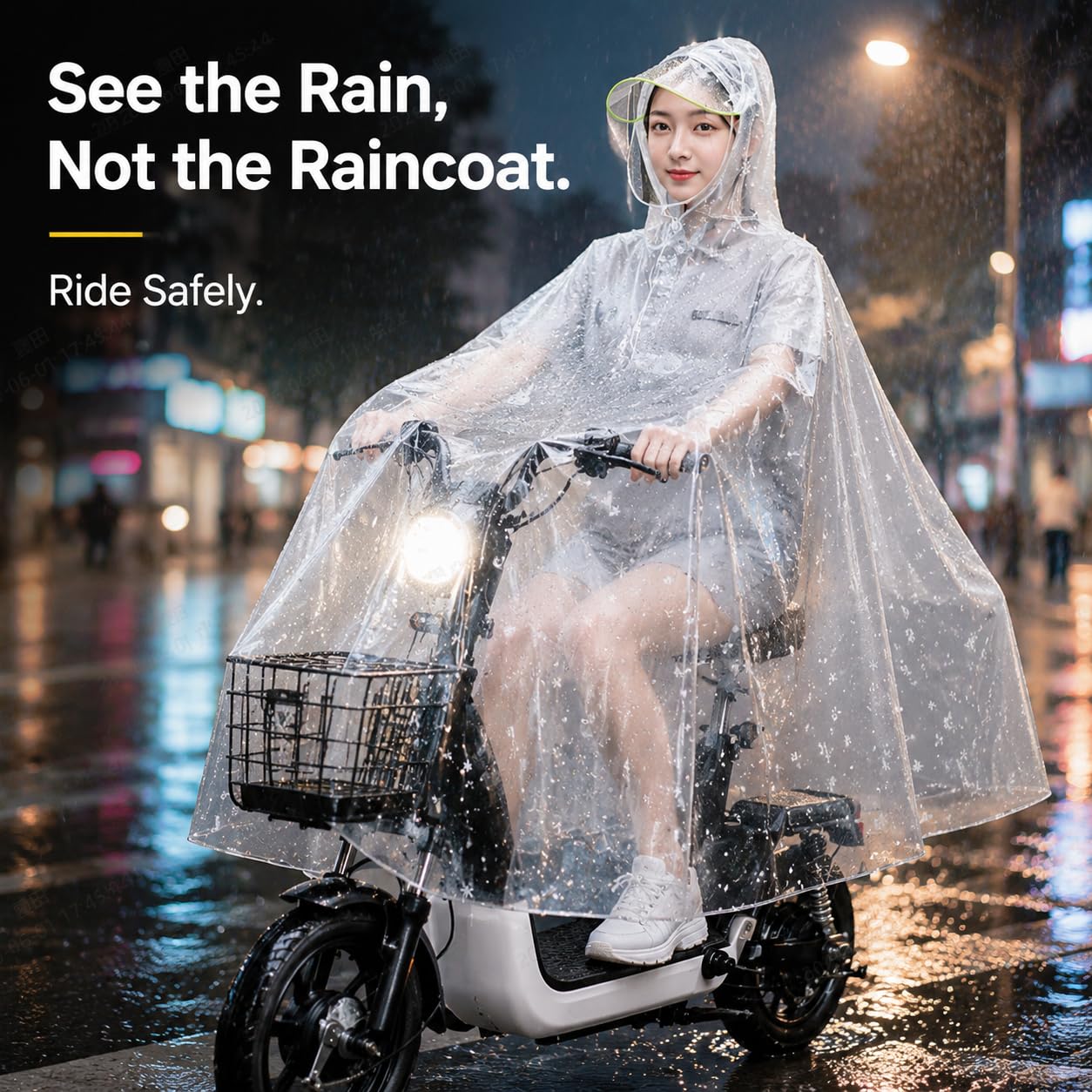 Chubasquero Transparente para Ciclismo para Mujer, Cuerpo Completo, PVC, Ligero, Portátil, Impermeable, para Bicicleta Eléctrica, Scooter, Bicicleta Eléctrica
