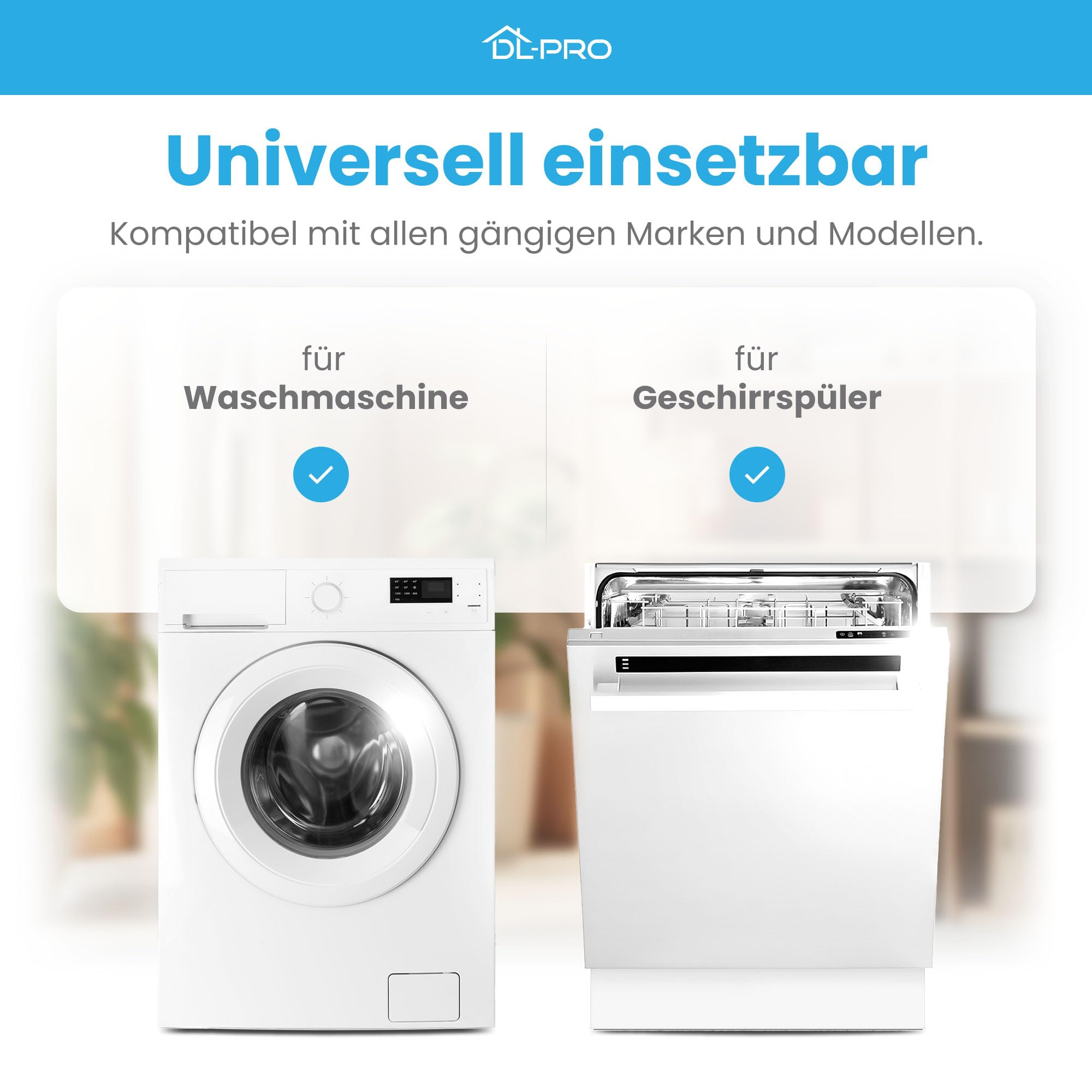 DL-pro Universal Zulaufschlauch 4m 3/4 Zoll Aquastop Schlauch gerade/gewinkelt Sicherheitsschlauch für Waschmaschine Spülmaschine Geschirrspüler 90°C 10 Bar