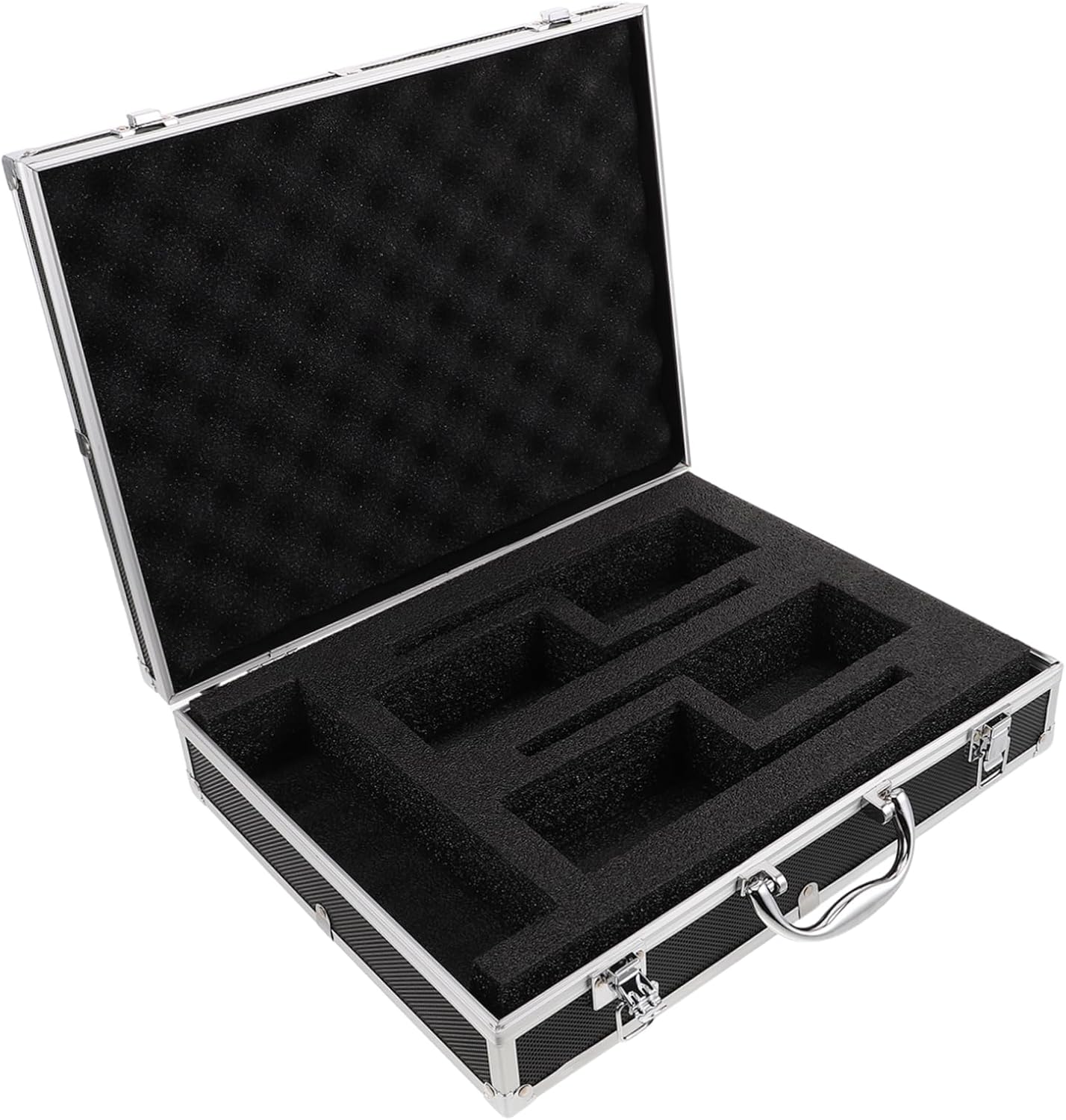 Cabilock Aluminum Microphone Storage Case Soft Lining for Dust Protection Hard Exterior Resistance for Home Entertainment Outdoor Events Holds Microphones