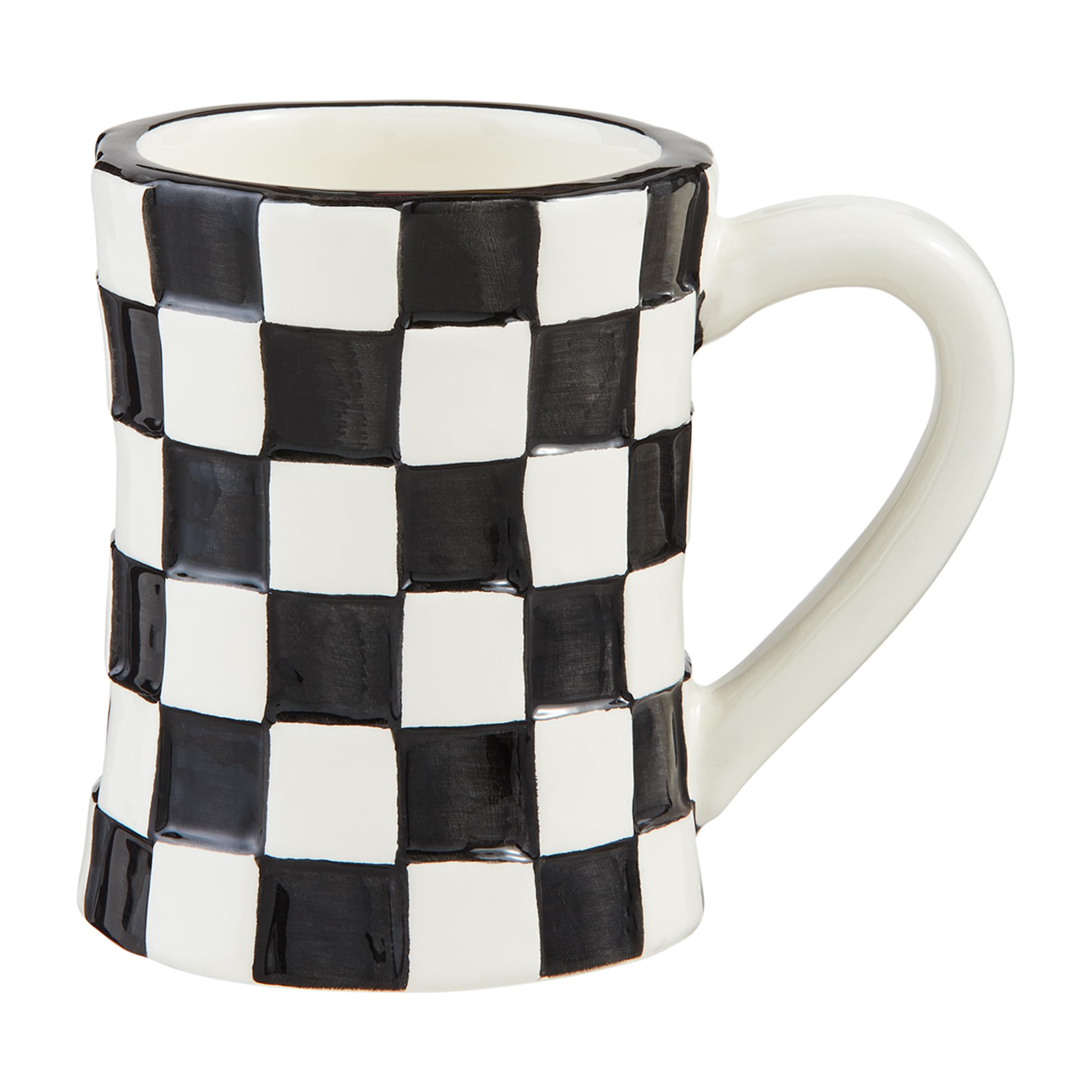 Mud Pie Small Check Bistro Mug; 12 oz
