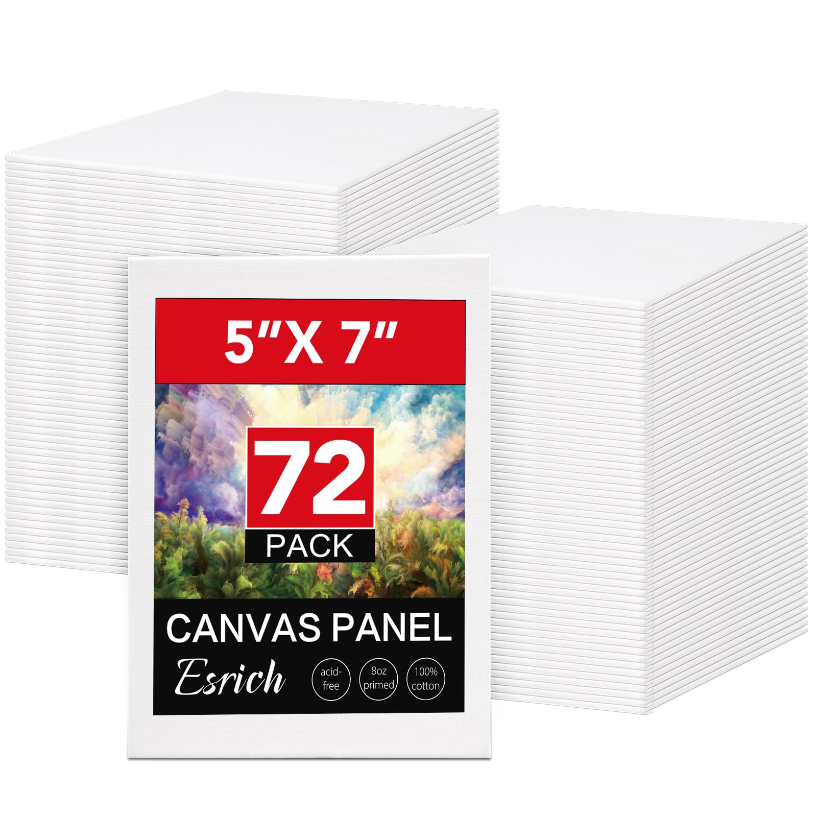 Toiles pour peinture ESRICH 12,7x17,8 cm lot de 72 panneaux vierges