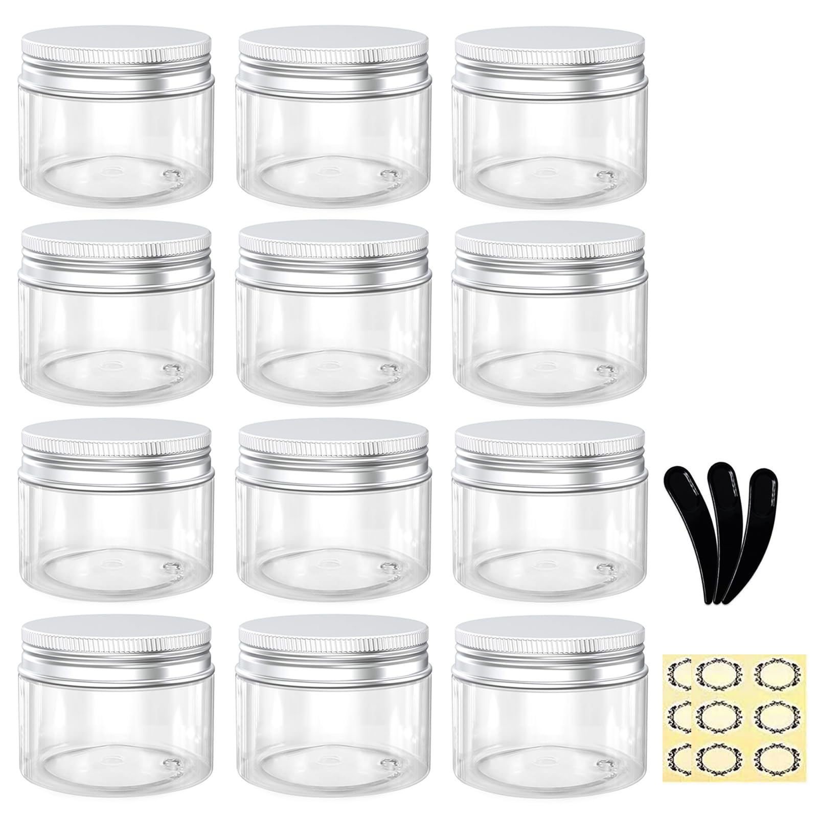 Apstaqeoo 12Pcs, 30ml/30g Empty Plastic Cosmetic Jars