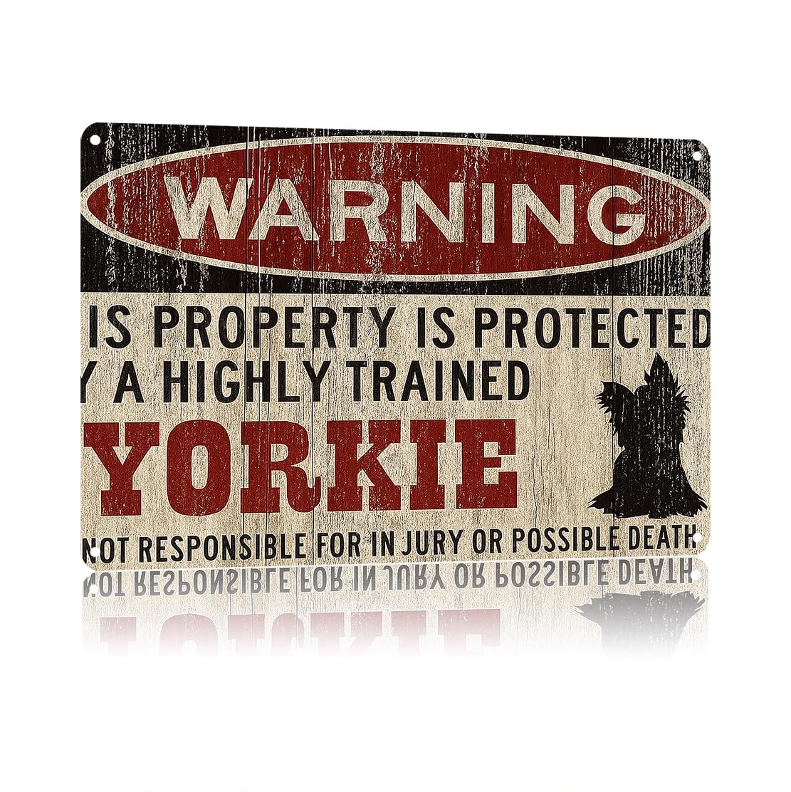 KWQDOZF Funny Metal Signs Posters Yorkie Sign Wall Art for Yard Outdoor Lawn Garden Home Decor 8X12inch