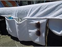 Vista 7 de Muka Toalla de baño de algodón con bolsillos laterales, 29 x 85 pulgadas, color rosa