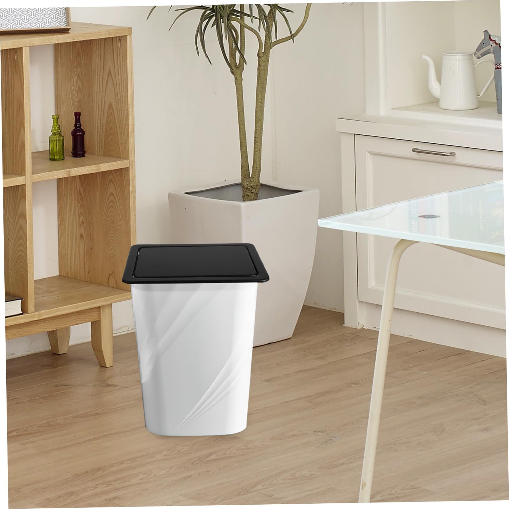 Clapet poubelle en acier inoxydable - Couvercle basculant intégré - Couvercle rabattable - Pour cuisine, plan de travail et lavabo - Robuste et facile à nettoyer - Élimination efficace des