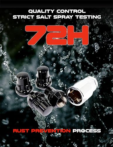 Miniatura 6 de Veritek - Juego de 4 cerraduras de rueda de seguridad para ruedas Honda Acura de 12 x 1.5 pulgadas, color negro brillante, afinador de bellota