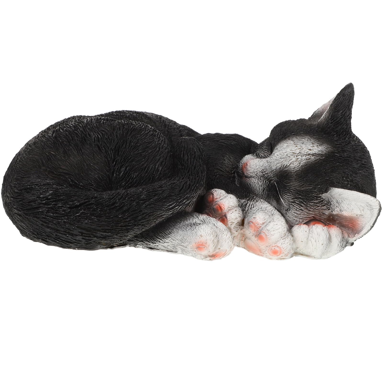 Statue de chat en résine noire : décoration extérieure légère et facile à installer
