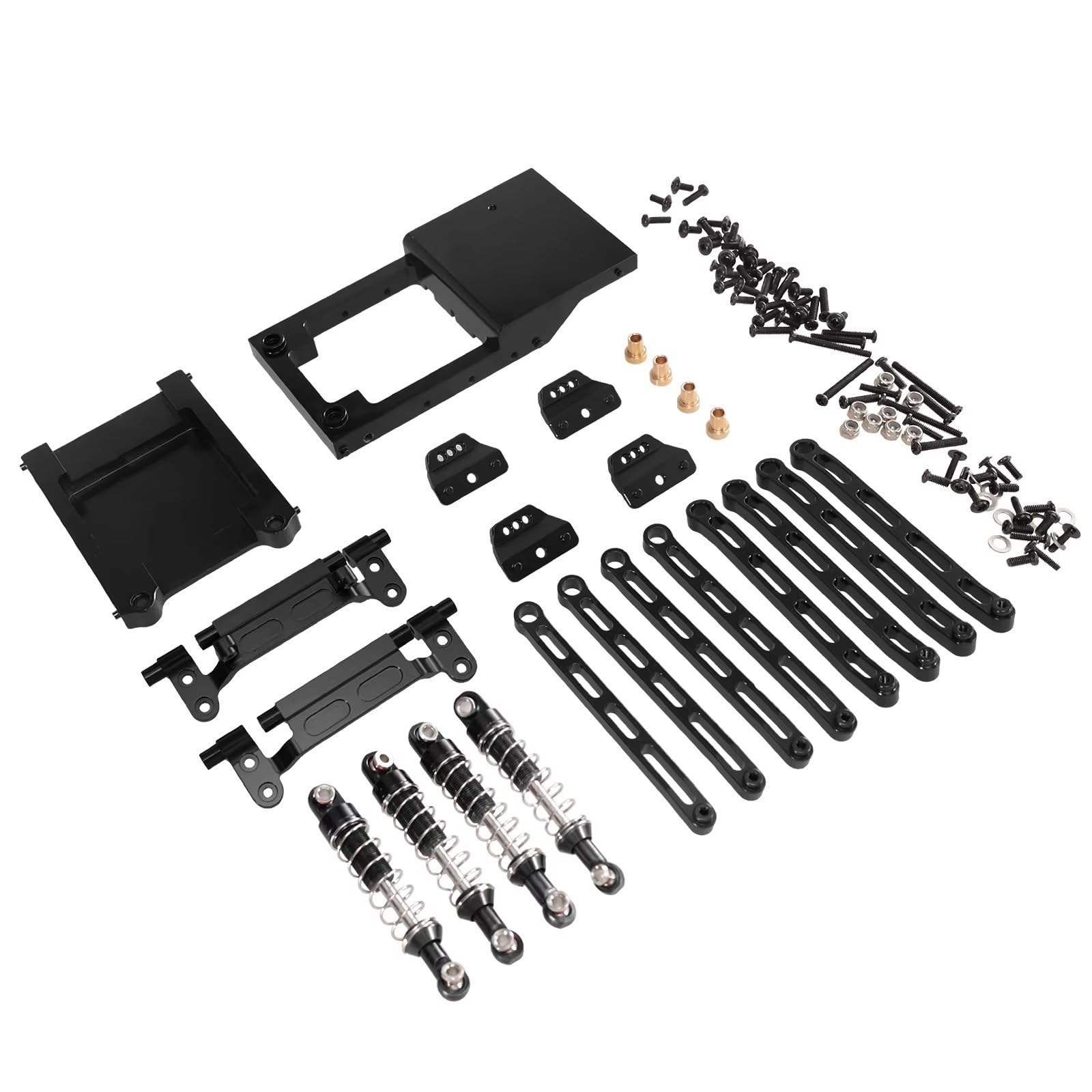 Piezas para Coches RC para MN para MN168 para MN78 1/12 Piezas De Coche RC Mejora Metal Accesorios Varilla Amortiguador Kit Vulnerabilidad(Black)