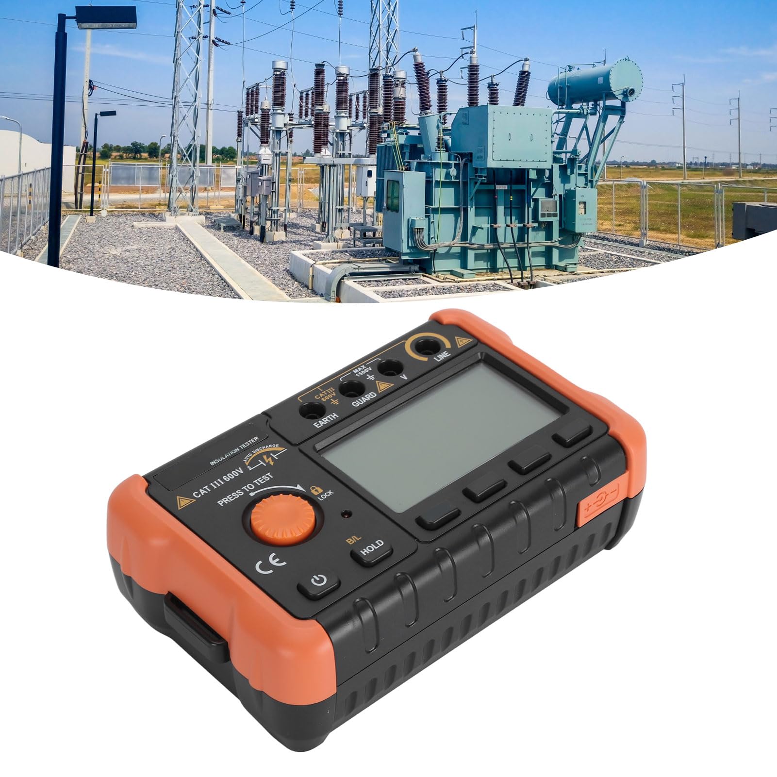 Probador de Aislamiento Probador de Resistencia de Aislamiento Digital 500V 1000V 2500V 49.9GΩ Retroiluminación LCD Apagado Automático para Electricistas Mantenimiento Uso en Interiores y