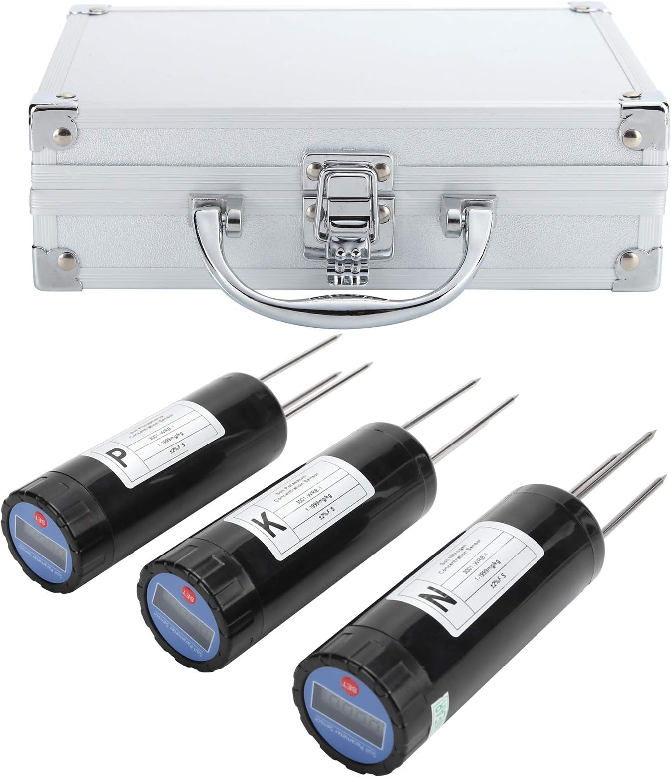 Soil NPK Sensor - Intelligent Soil Detector Meter Portable Soil Tester Soil Fertilizer Detector Gardening Monitor Tool with LCD Display for Potted Plants Vegetables Garden Lawn Farm