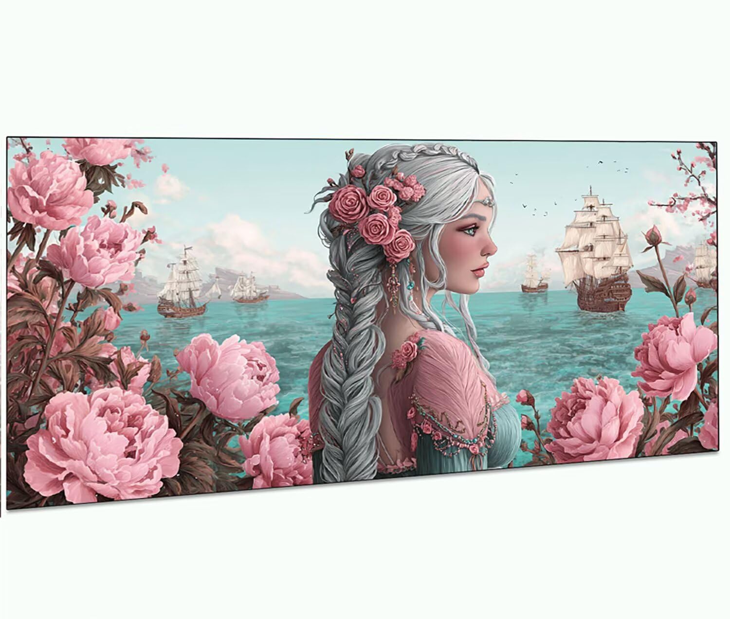 Diamond Painting Blume, 5D Mädchen Diamond Painting Erwachsene Bastelset Kinder ab 6 Jahre, DIY Crystal Art Kreativ Set für Erwachsene Mosaikherstellung Bastelset für Deko Wohnzimmer 60x155cm 0R-229