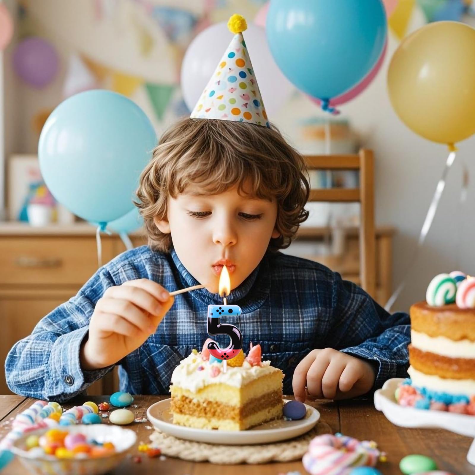 Lot de 13 bougies d'anniversaire sur le thème TNT pour garçons et filles, décorations de gâteau d'anniversaire TNT, bougies de gâteau d'anniversaire pixel, fournitures de fête sur le thème des enfants