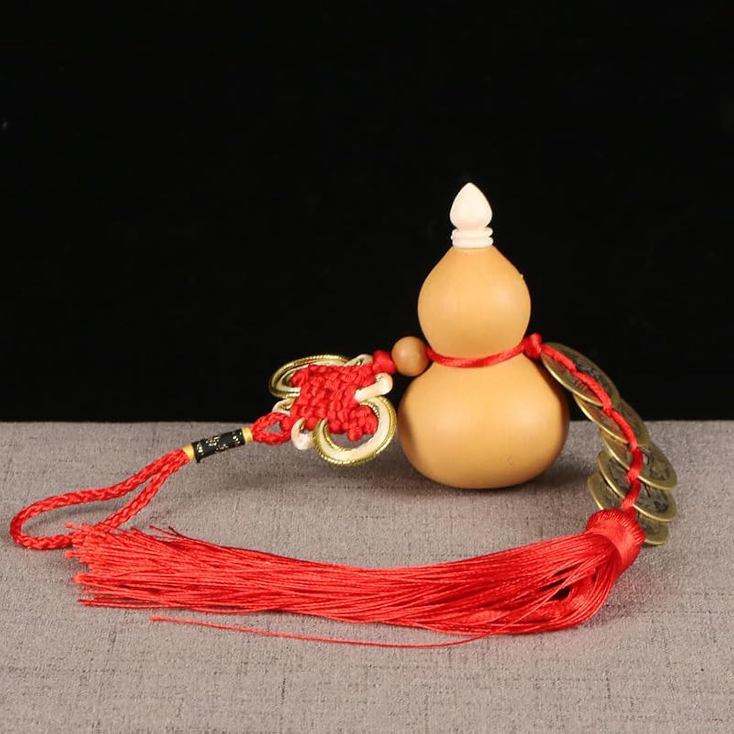 2024 Chinese Knot Feng Shui Coins -Amulet Gourd Chinese Knot Lucky Charms Red String - Lucky Coin with Red String Vintage Chinese Amulet for Friends Families Lovers for Health and Wealth