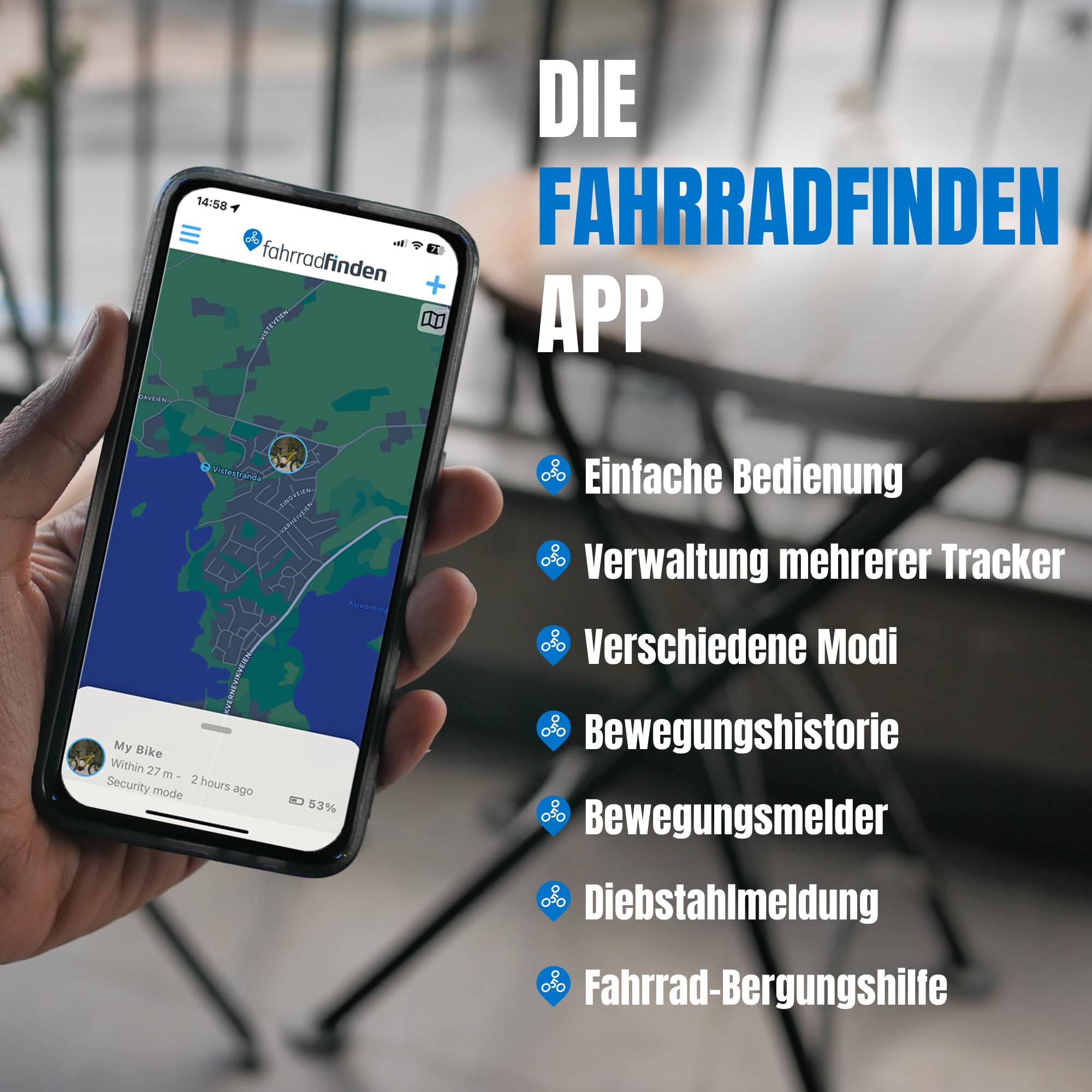 GPS Fahrrad Tracker im Lenker Versteckt, Anti-Diebstahl Ortungsgerät mit SIM Karte