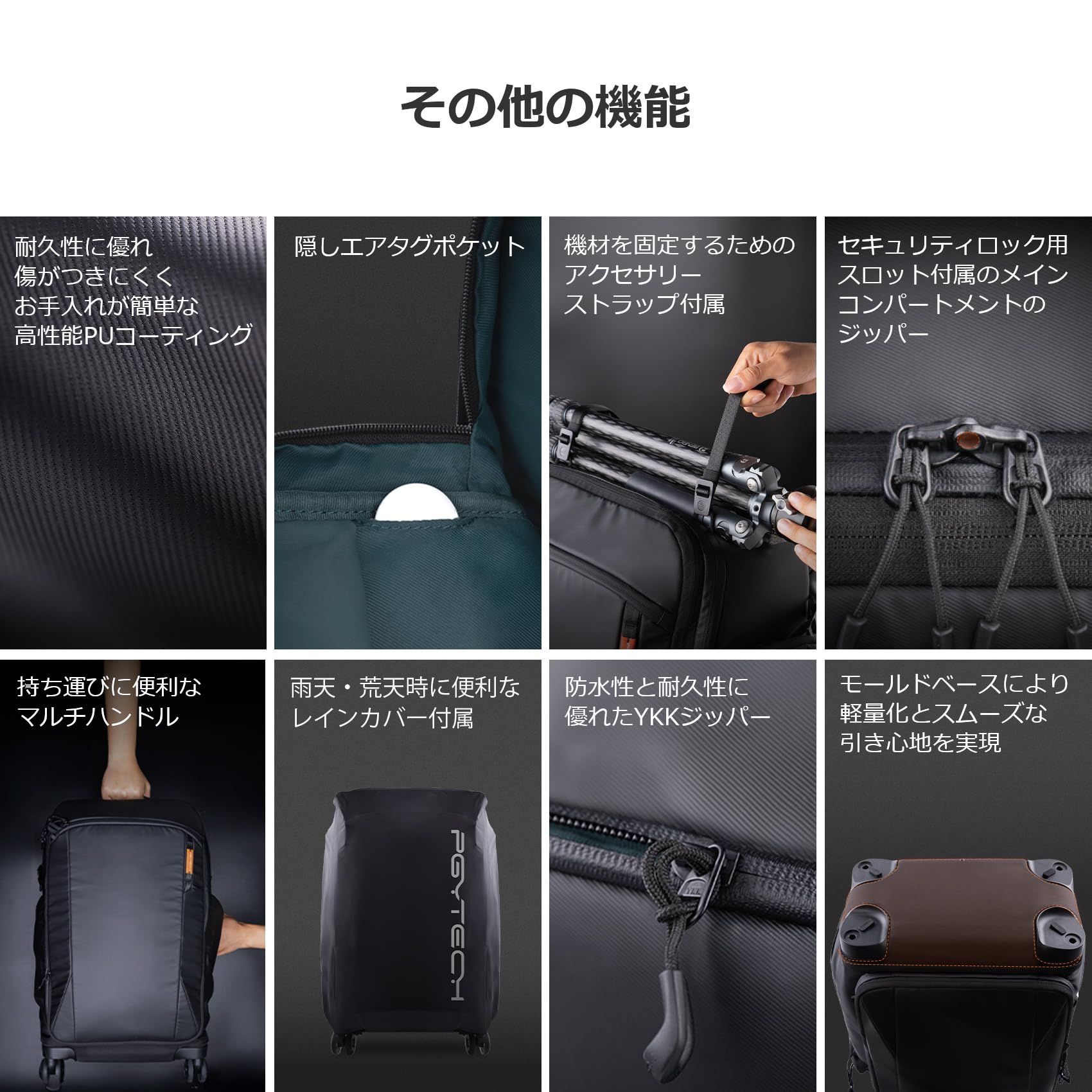 PGYTECH Zaino per fotocamera a rullo, 30 l, borsa per fotocamera, capacità espandibile, impermeabile, ruote rimovibili, custodia per il trasporto, viaggio, valigia, zaino, 2 vie, divisore, stoccaggio